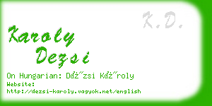 karoly dezsi business card